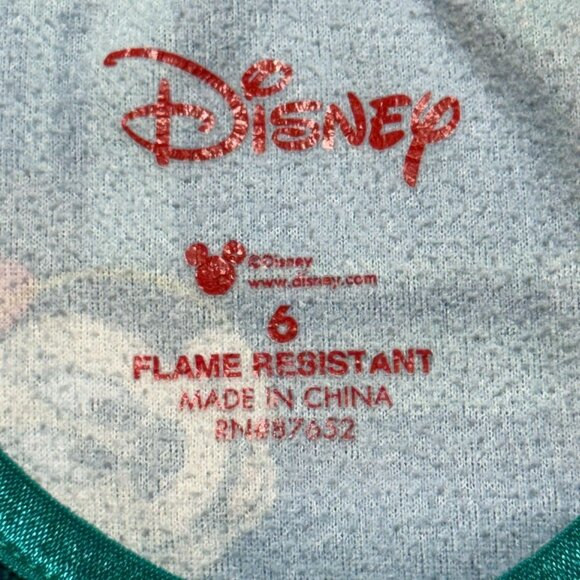 Disney Minnie Mouse Girls Flame Resistant Nightgown Size 6 Blue/Green Plaid - Picture 6 of 6